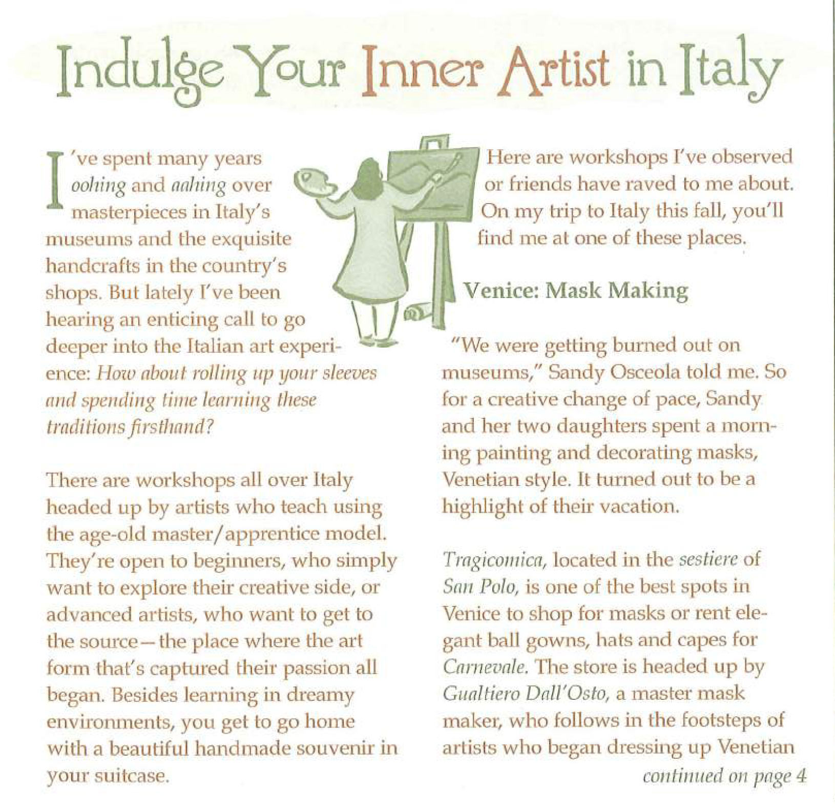Indulge Your Inner Artist in Italy