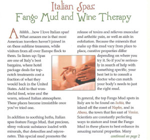 Italian Spas: Fango Mud and Wine Therapy